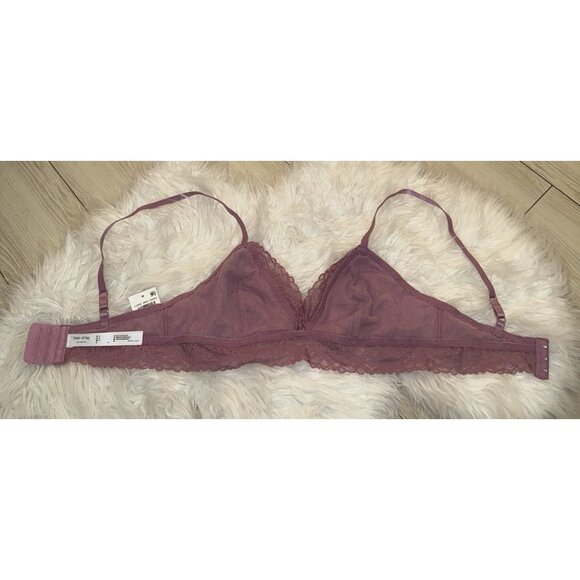 State of Day Womens Lace Bralette Bra Wire Free M Medium Mauve Orchid New Nwt - Picture 5 of 6